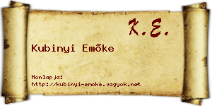 Kubinyi Emőke névjegykártya